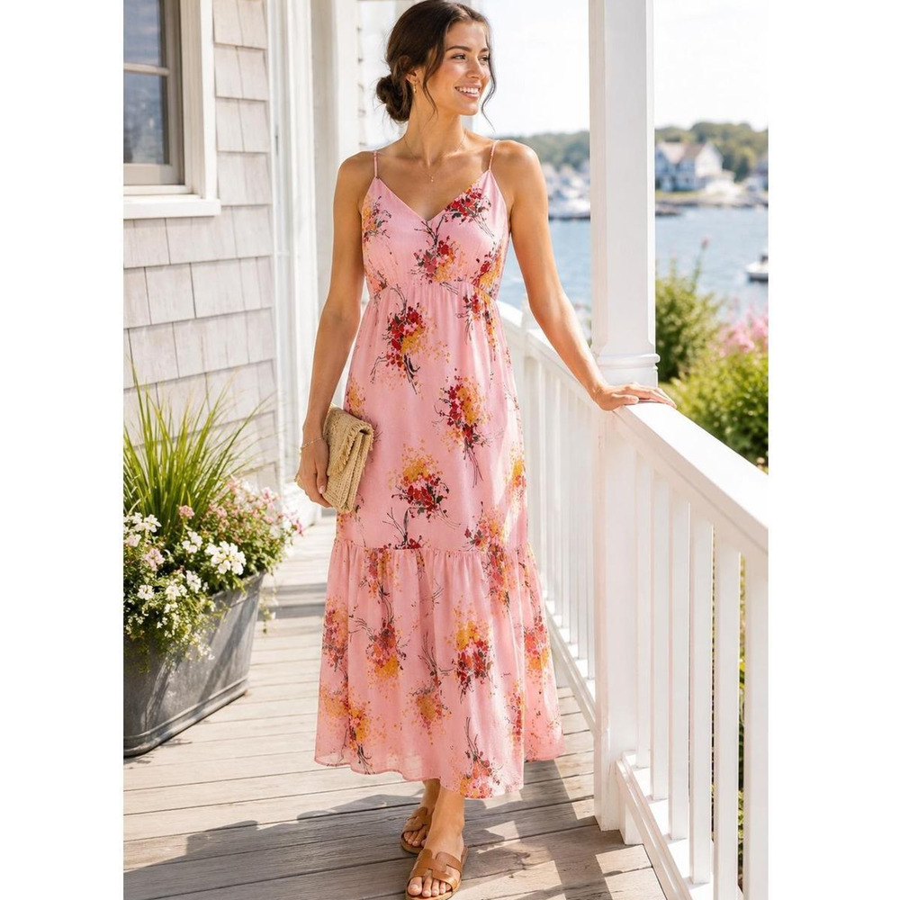 J. Crew Pink Floral Maxi Dress